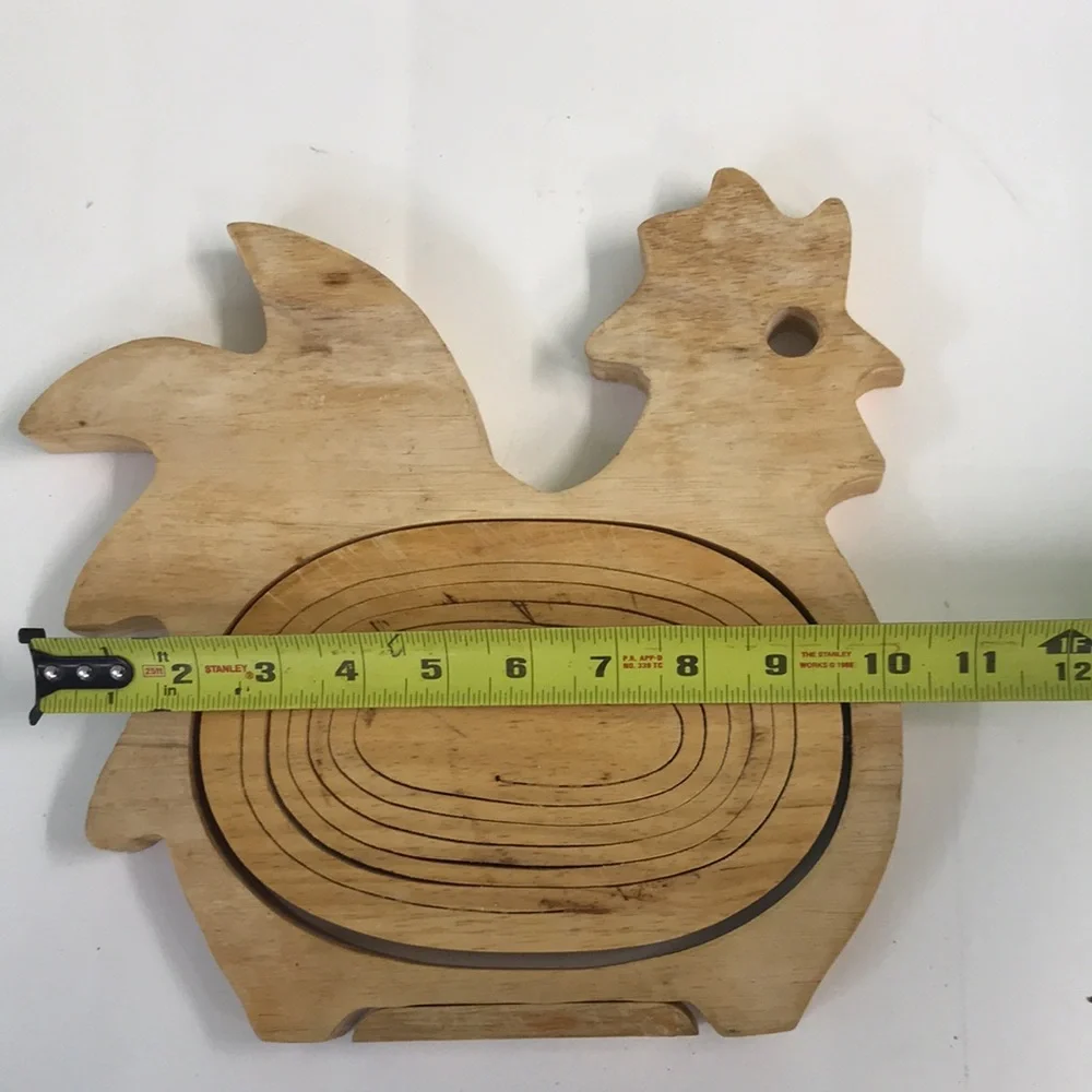 Wooden Rooster Hot-plate/Art décor Basket - Picture 7 of 9